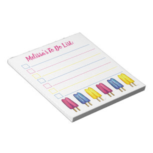 Personalized Twin Pop Popsicle To Do List Notepad