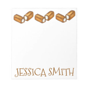 Personalized Twinkie Junk Food Foodie Snack Cakes Notepad