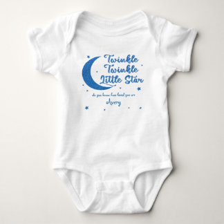 Personalized Twinkle little star printed glitter Baby Bodysuit