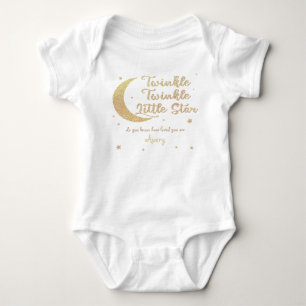 Personalized Twinkle little star printed glitter Baby Bodysuit