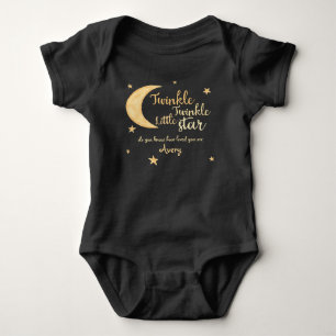 Personalized Twinkle little star watercolor Baby Bodysuit