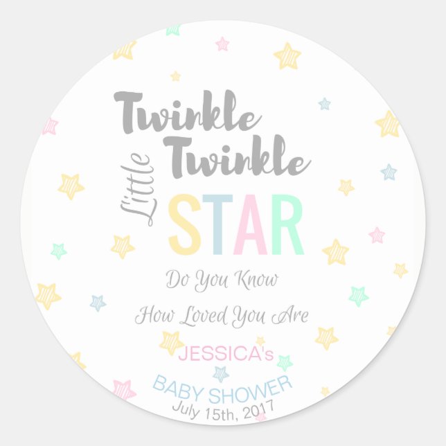 Personalized Twinkle Twinkle Little Star - Sticker (Front)