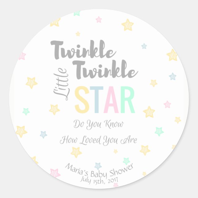 Personalized Twinkle Twinkle Little Star - Sticker (Front)
