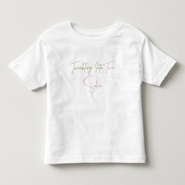 Personalized Twinkling Into Two Birthday Shirt (Front)