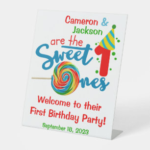 Personalized Twins First Birthday Welcome Sign