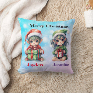 Personalized twins name throw pillow
