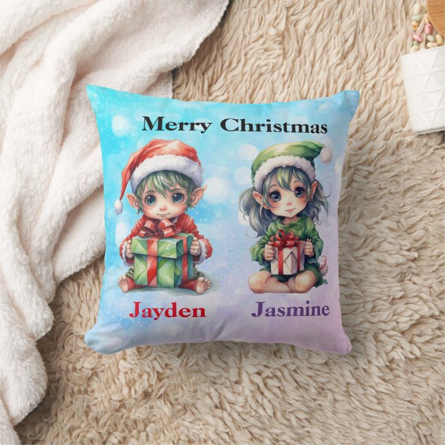 Personalized twins name throw pillow (Blanket)
