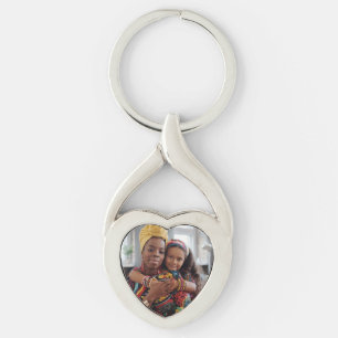 Personalized Twisted Heart Metal Keychain For Mom