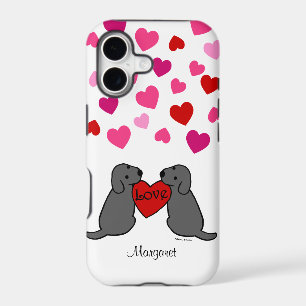 Personalized Two Black Labradors Cartoon
