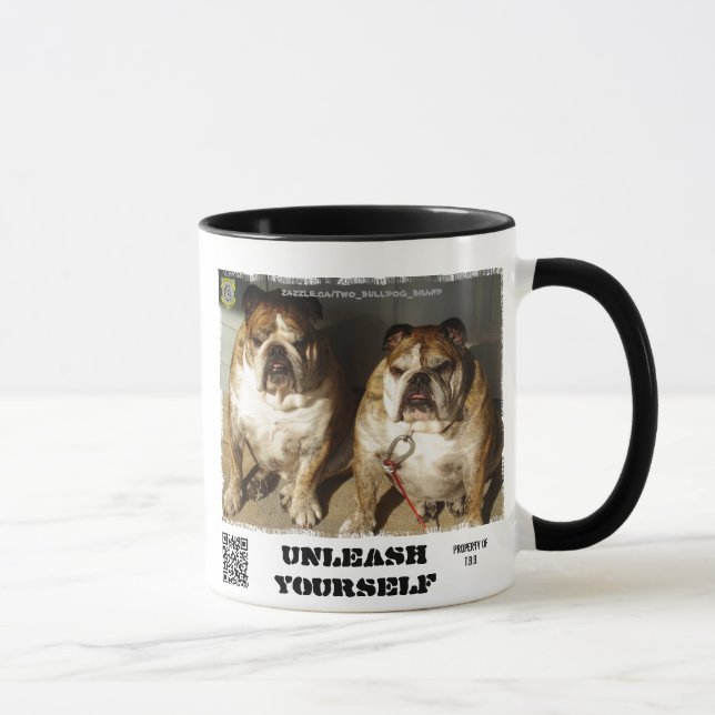 Personalized Two Bulldog Brand Mug (Right)