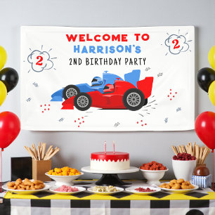Personalized Two Fast 2nd Birthday Race Car Welcom Banner