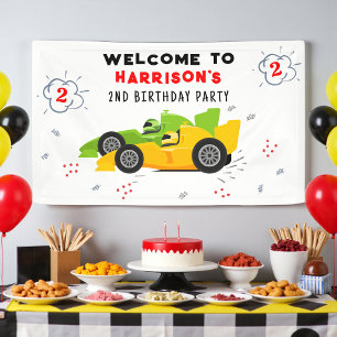 Personalized Two Fast 2nd Birthday Race Car Welcom Banner