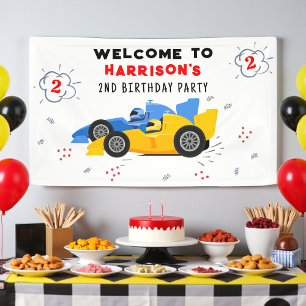 Personalized Two Fast 2nd Birthday Race Car Welcom Banner