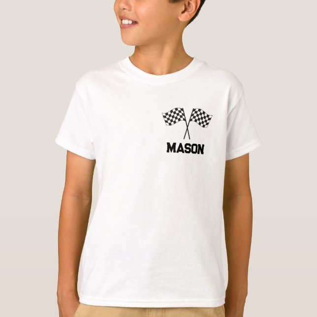 Personalized Two Fast & Fun Birthday Racing T-Shirt (Front)