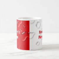 Personalized Two Name Fun Red White Water Drops