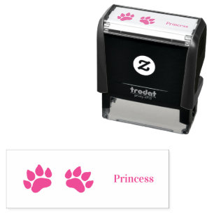 Personalized Two Paw Print Choice Custom Colours  Self-inking Stamp