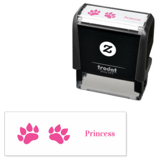Personalized Two Paw Print Choice Custom Colours Self-inking Stamp