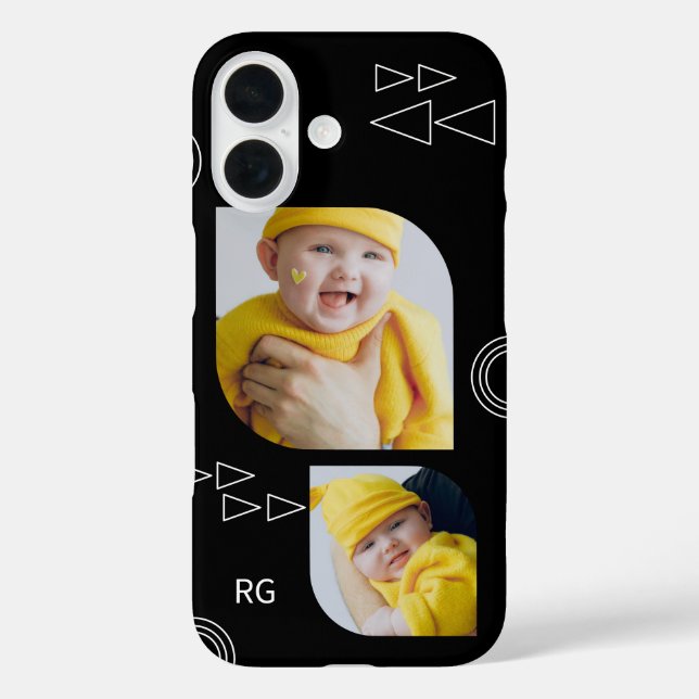 Personalized Two Photo Abstract Case-Mate iPhone Case (Back)