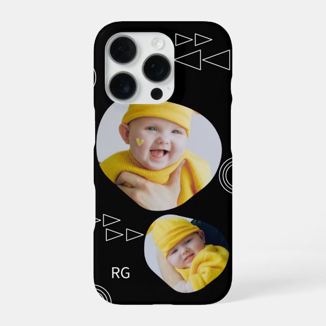 Personalized Two Photo Abstract iPhone Case (Back)
