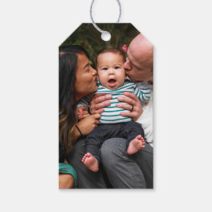 Personalized Two Photo Double Sided Family Gift Tags