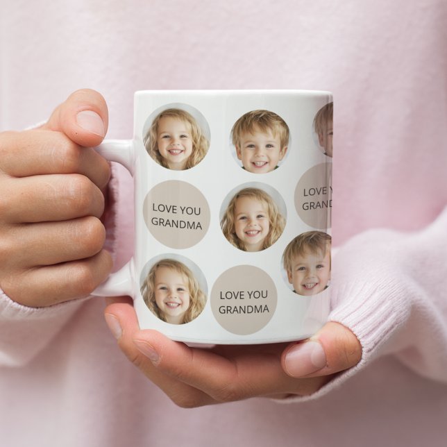 Personalized Two-Photo Face | I Love You Grandma Coffee Mug (Creator Uploaded)