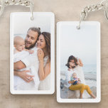 Personalized Two Photo Family Double Sided Keychain<br><div class="desc">Keep your loved ones close with this Personalized Two Photo Family Double-Sided Keychain. Featuring space for two cherished family photos — one on each side — this custom keychain is a heartfelt way to carry special moments wherever you go. Add names, dates, or a short message to make it uniquely...</div>