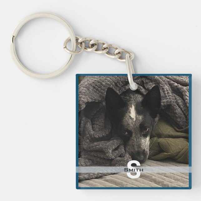 Personalized Two Photo Keychain - Monogram HAMbyWG (Front)