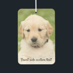 Personalized Two Photo Template, Custom Text, Car Air Freshener<br><div class="desc">The perfect air freshener for the car,  home,  pantry,  nursery and more - just add your 2 favourite photos to the easy to use template and add custom text on both sides.</div>
