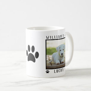 Personalized Two Photos Names Paw Prints Dog Photo Coffee Mug