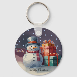 Personalized two-sided christmas besties cat dog keychain