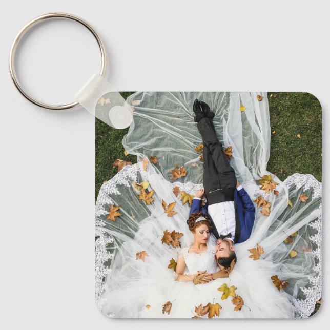 Personalized Two Sided Family Photo Keychain (Front)