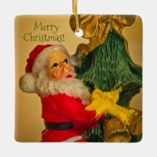 Personalized Two Sided Santa Christmas Ornament