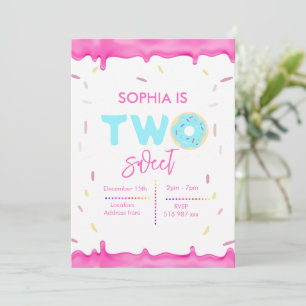 Personalized two sweet birthday invitation