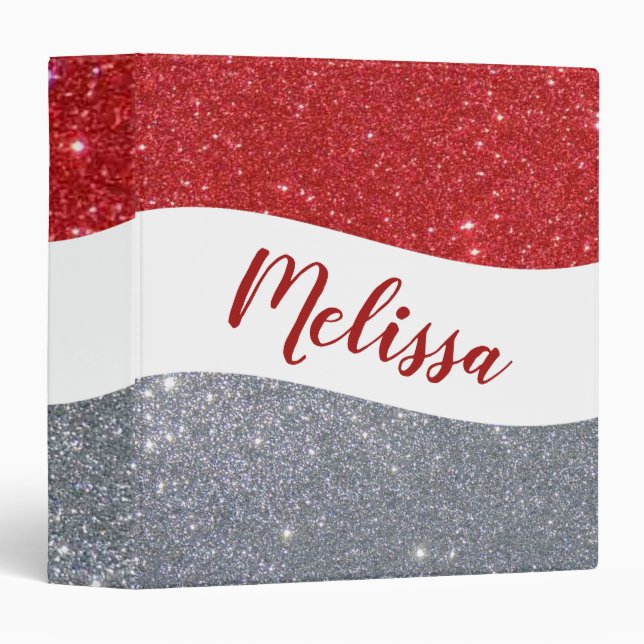 Personalized two tone glitter binder (Front/Spine)