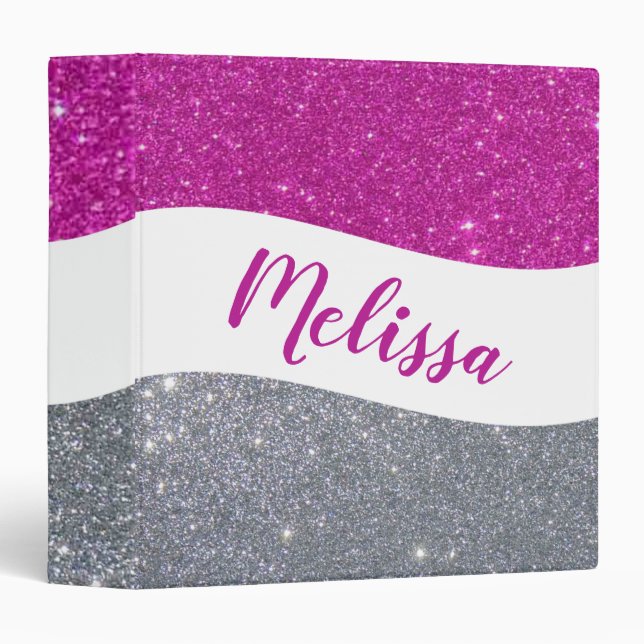 Personalized two tone glitter binder (Front/Spine)