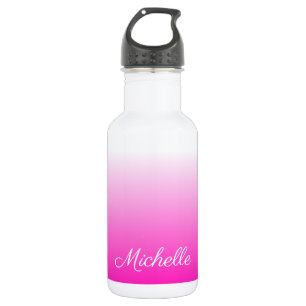 Personalized two-tone gradient ombre hot pink 532 ml water bottle