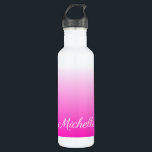 Personalized two-tone gradient ombre hot pink 710 ml water bottle<br><div class="desc">Personalized two-tone gradient ombre hot pink</div>