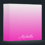 Personalized two-tone gradient ombre hot pink binder<br><div class="desc">Personalized two-tone gradient ombre hot pink</div>