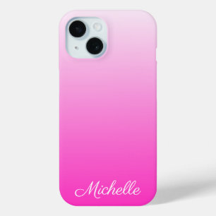 Personalized two-tone gradient ombre hot pink Case