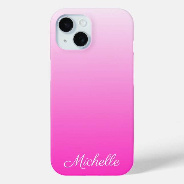 Personalized two-tone gradient ombre hot pink Case (Back)