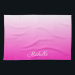 Personalized two-tone gradient ombre hot pink kitchen towel<br><div class="desc">Personalized two-tone gradient ombre hot pink</div>