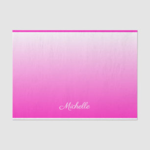 Personalized two-tone gradient ombre hot pink tissue paper