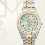 Personalized Two-Tone Watch ∣ Aqua Marble Gift<br><div class="desc">Personalized Two-Tone Watch | Aqua Marble Roman Numerals. Luxury Unisex Bracelet Watch for Wedding, Couple's & Anniversary Gift. A Luxurious Token of Love: The Two-Tone Timepiece for Couples: Stop the clock! Are you searching for a truly luxurious, enduring personalized wedding gift or a dazzling anniversary watch? This Luxury Two-Tone Unisex...</div>
