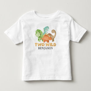 Personalized Two Wild Dinosaurs 2nd Birthday Toddler T-shirt