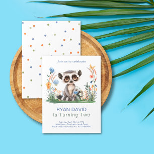 Personalized Two Wild Monkey Safari 2nd Birthday Invitation