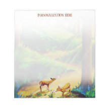 Personalized Two Woodland Fawns Notepad