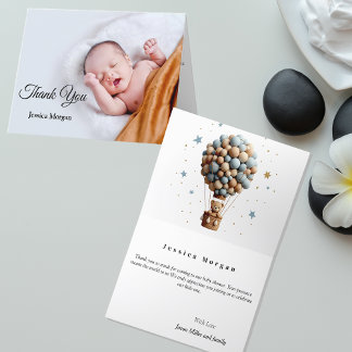 Personalized Type Photo Baby Folded Thank You Card