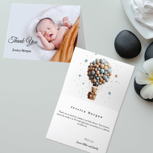Personalized Type Photo Baby Folded Thank You Card (Creator Uploaded)