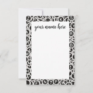 Personalized Typewriter Keys Notecards