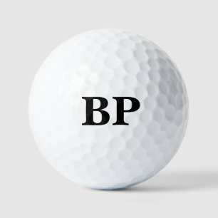personalized typography abbreviation name  golf balls